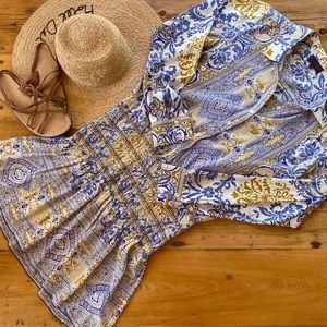 Hale Bob Long Sleeve Silk Dress